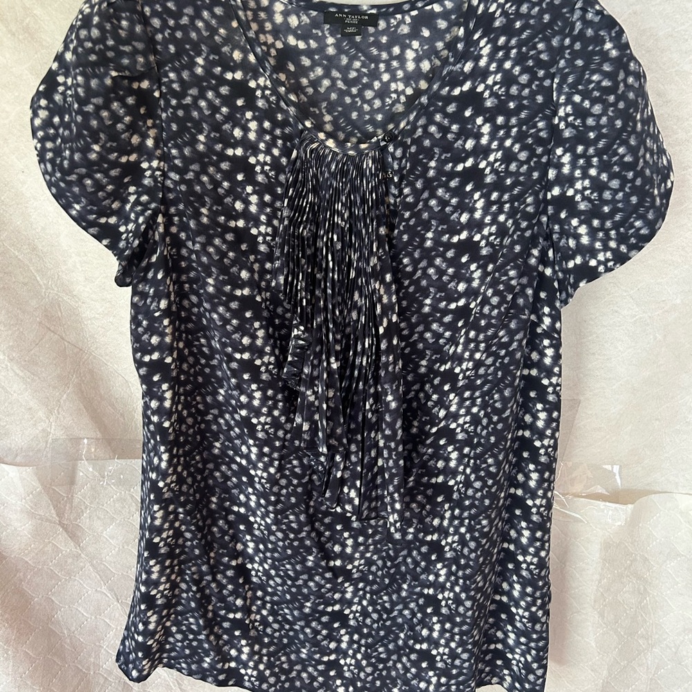 Ann Taylor blouse with pleated embellishment
